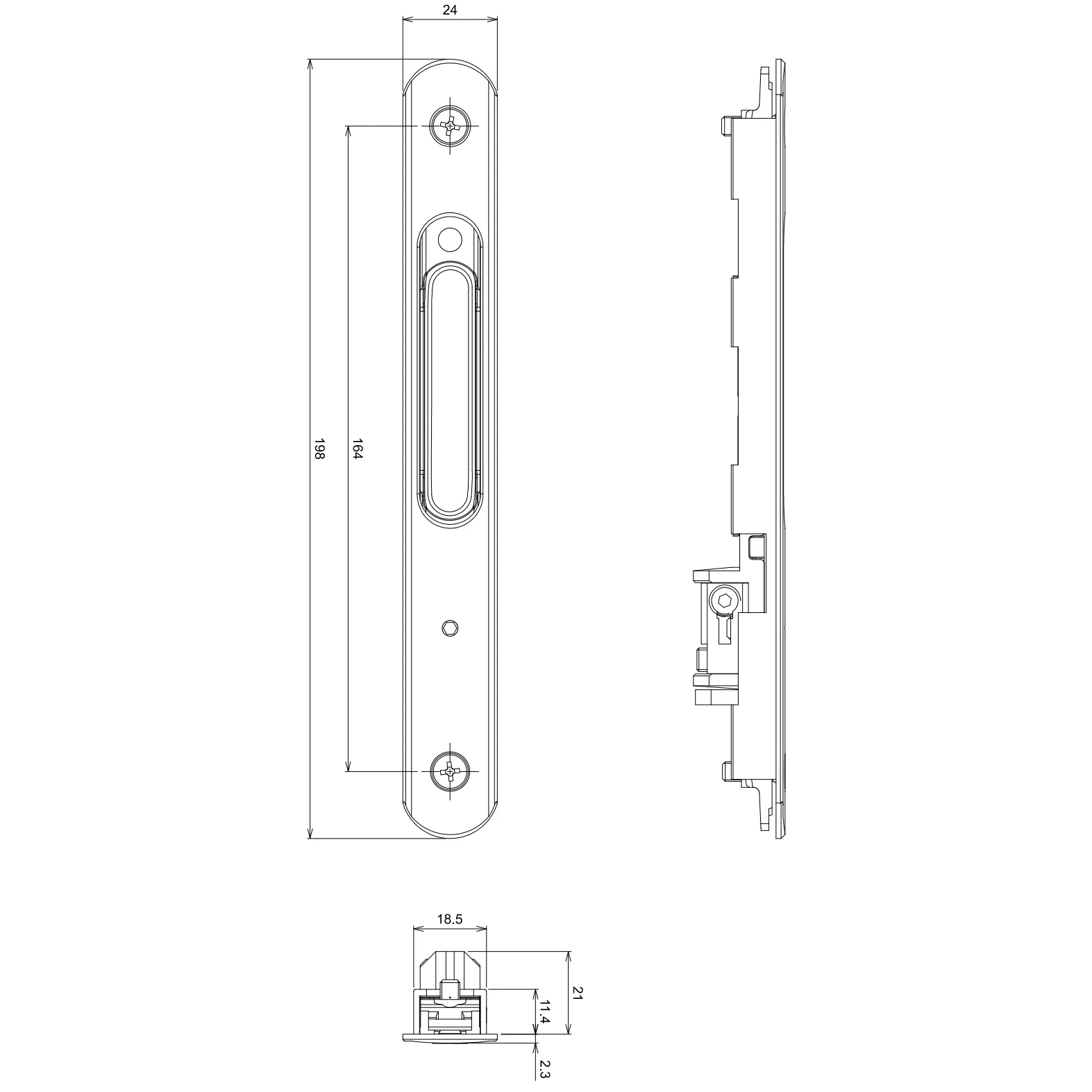 Fermeture encastrée simple Silène, pour baie vitrée - Compatible nombreuses marques - 4 Couleurs – Image 5