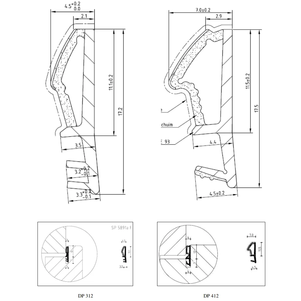 Joint Kiso DP 412 TPE pour menuiseries bois. Joint sur ouvrant pour rainure de 4mm – Image 2