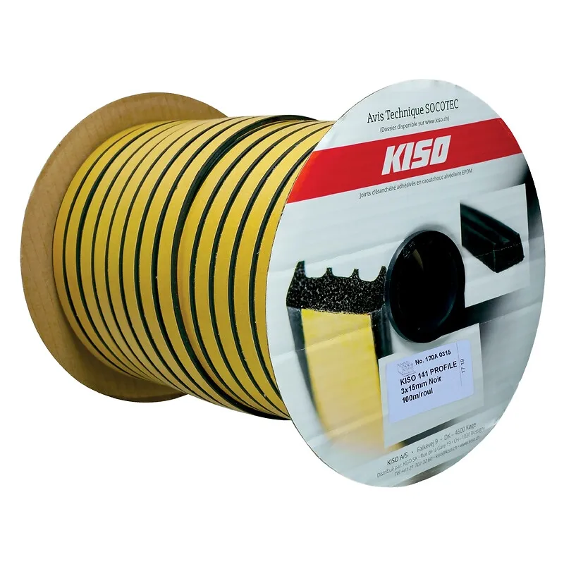Joint KISO 141 Profile - 3x12mm - Joint de fenêtre adhésif sur menuiseries bois. Vendu au mètre linéaire (minimum 5ml). – Image 4