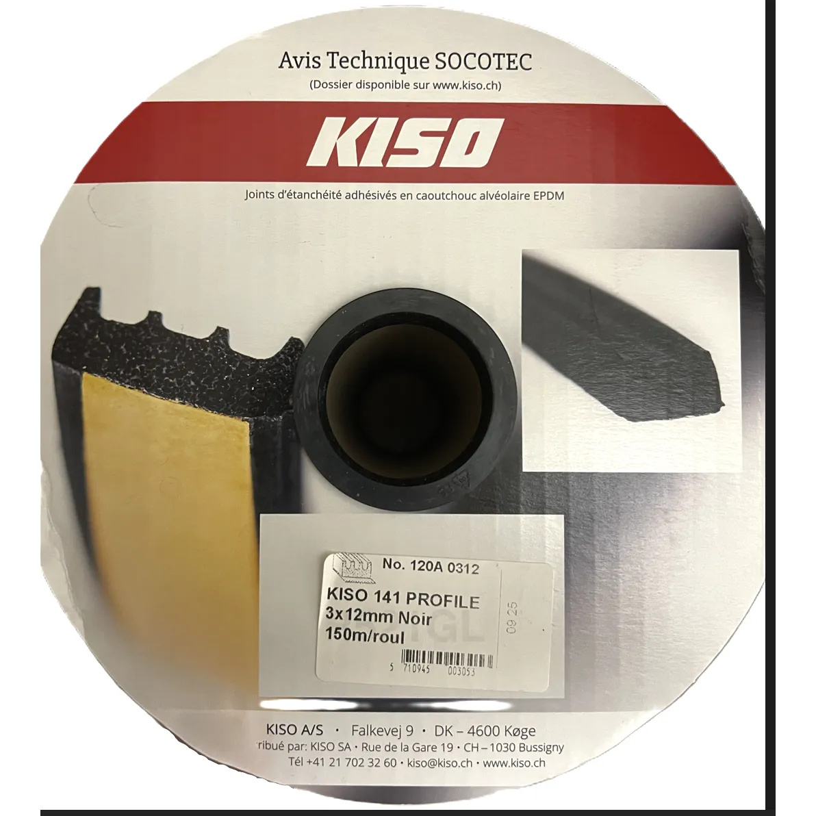 Joint KISO 141 Profile - 3x12mm - Joint de fenêtre adhésif sur menuiseries bois. Vendu au mètre linéaire (minimum 5ml). – Image 5