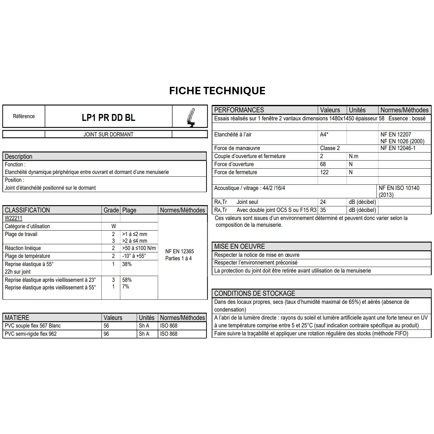 Joint sur dormant en PVC double-dureté, AVEC PROTECTION PELABLE. Pour menuiseries bois. Jeu de 4mm. 3 coloris: Noir, Marron ou Blanc – Image 4