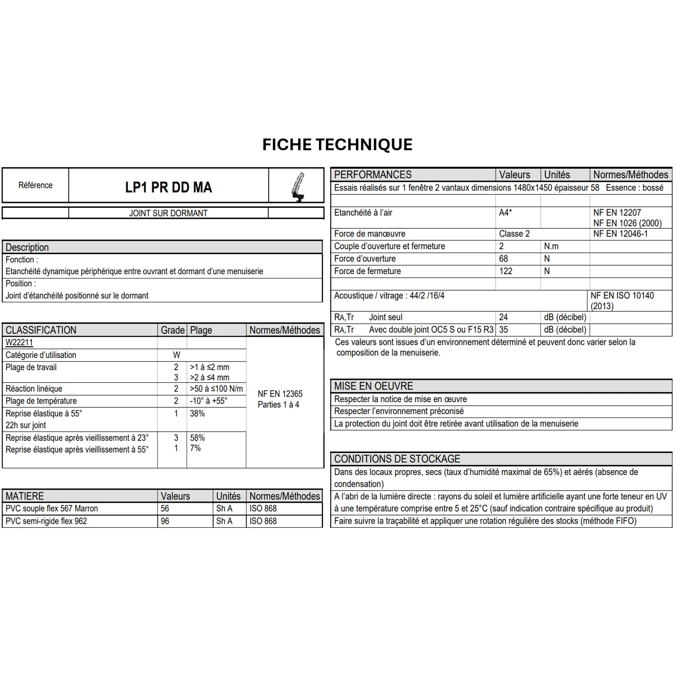 Joint sur dormant en PVC double-dureté, AVEC PROTECTION PELABLE. Pour menuiseries bois. Jeu de 4mm. 3 coloris: Noir, Marron ou Blanc – Image 3