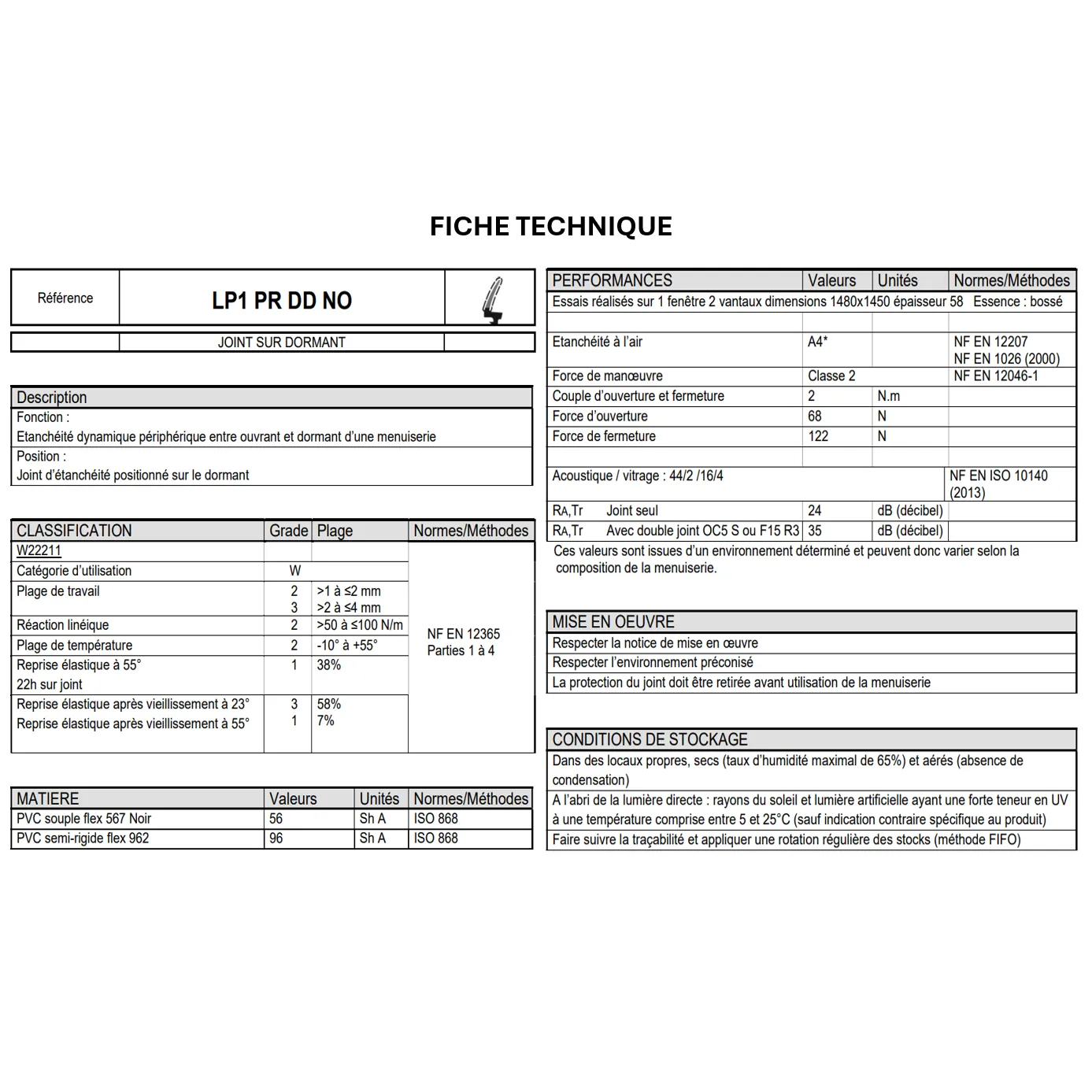 Joint sur dormant en PVC double-dureté, AVEC PROTECTION PELABLE. Pour menuiseries bois. Jeu de 4mm. 3 coloris: Noir, Marron ou Blanc – Image 2