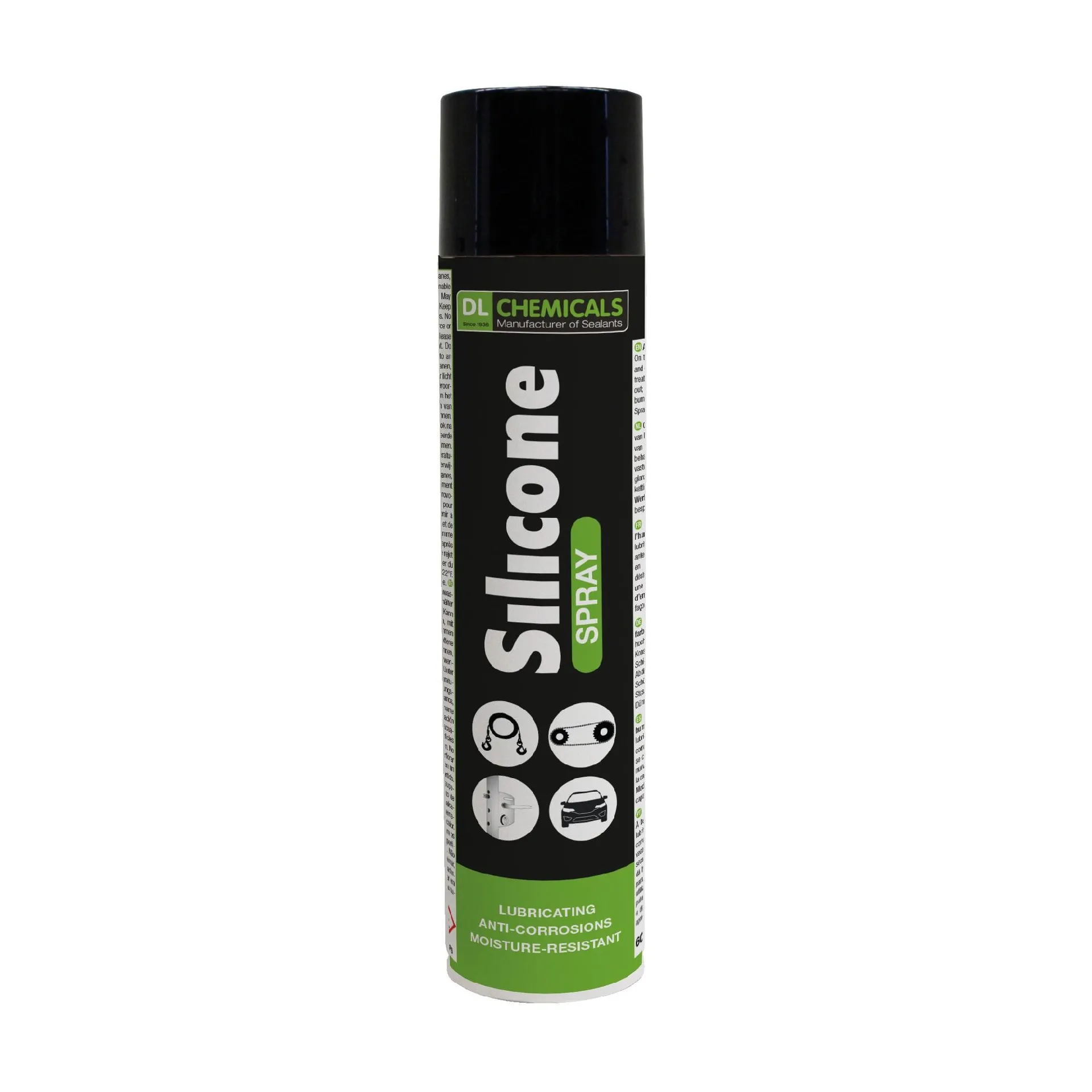 Lubrifiant silicone en spray DL professionnel.
Sans couleur - A base de silicone translucide de haute qualité.
